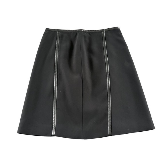 Prada Dresses & Skirts - Prada Silk Skirt Calf Skin Leather Trim